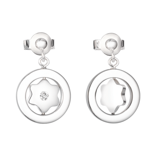 Earrings Montblanc Woman Star Signet in Silver Diamante 36648 - 36648